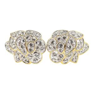 Vintage Nolan Miller Glamour Collection Signed Floral Clip On Earrings Excellent